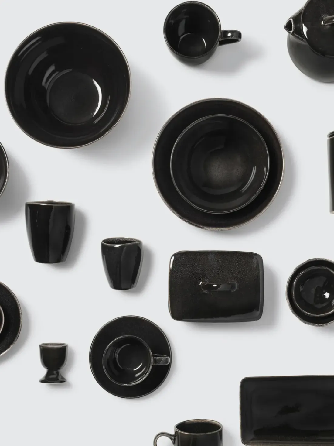 Platos postre artesanales Nordic Coal, 4 uds.