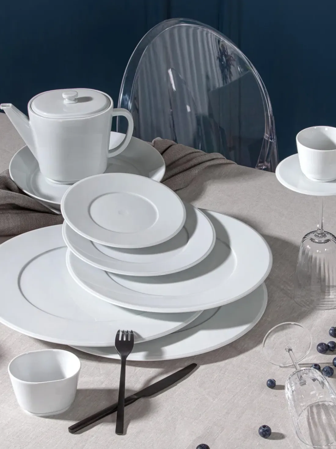 Platos postre de porcelana artesanales Vitruv, 2 uds.