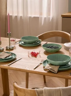 Platos postre de porcelana con relieves Sali, 4 uds.
