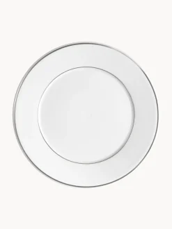 Platos postre de porcelana con borde platino pintado a mano Vitruv, 2 uds.