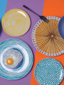 Platos postre de porcelana Marea, 6 uds.