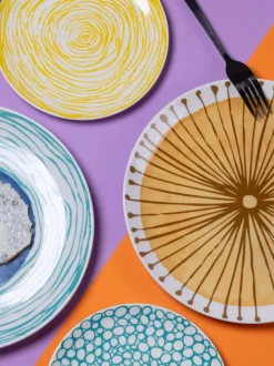 Platos postre de porcelana Marea, 6 uds.