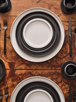 Platos postres de porcelana con esmalte reactivo Dune, 2 uds.