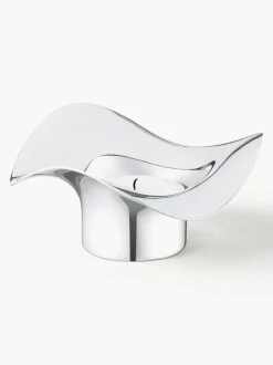 Portavelas de acero inoxidable en forma orgánica Cobra, 2 uds.