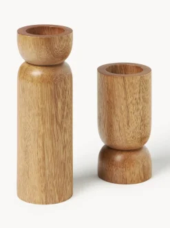 Portavelas de madera de mango Matti, 2 uds.