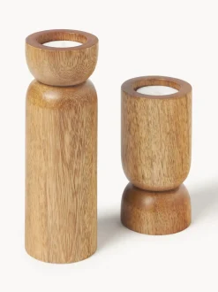 Portavelas de madera de mango Matti, 2 uds.