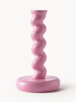 Portavelas de metal artesanal Twister