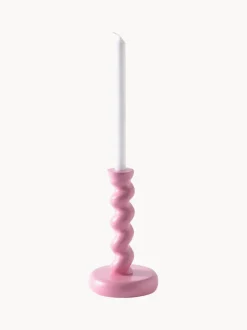 Portavelas de metal artesanal Twister
