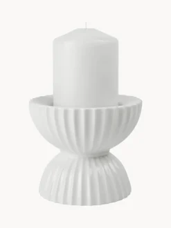 Portavelas de porcelana con relieves Tura