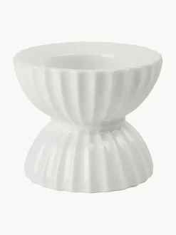 Portavelas de porcelana con relieves Tura