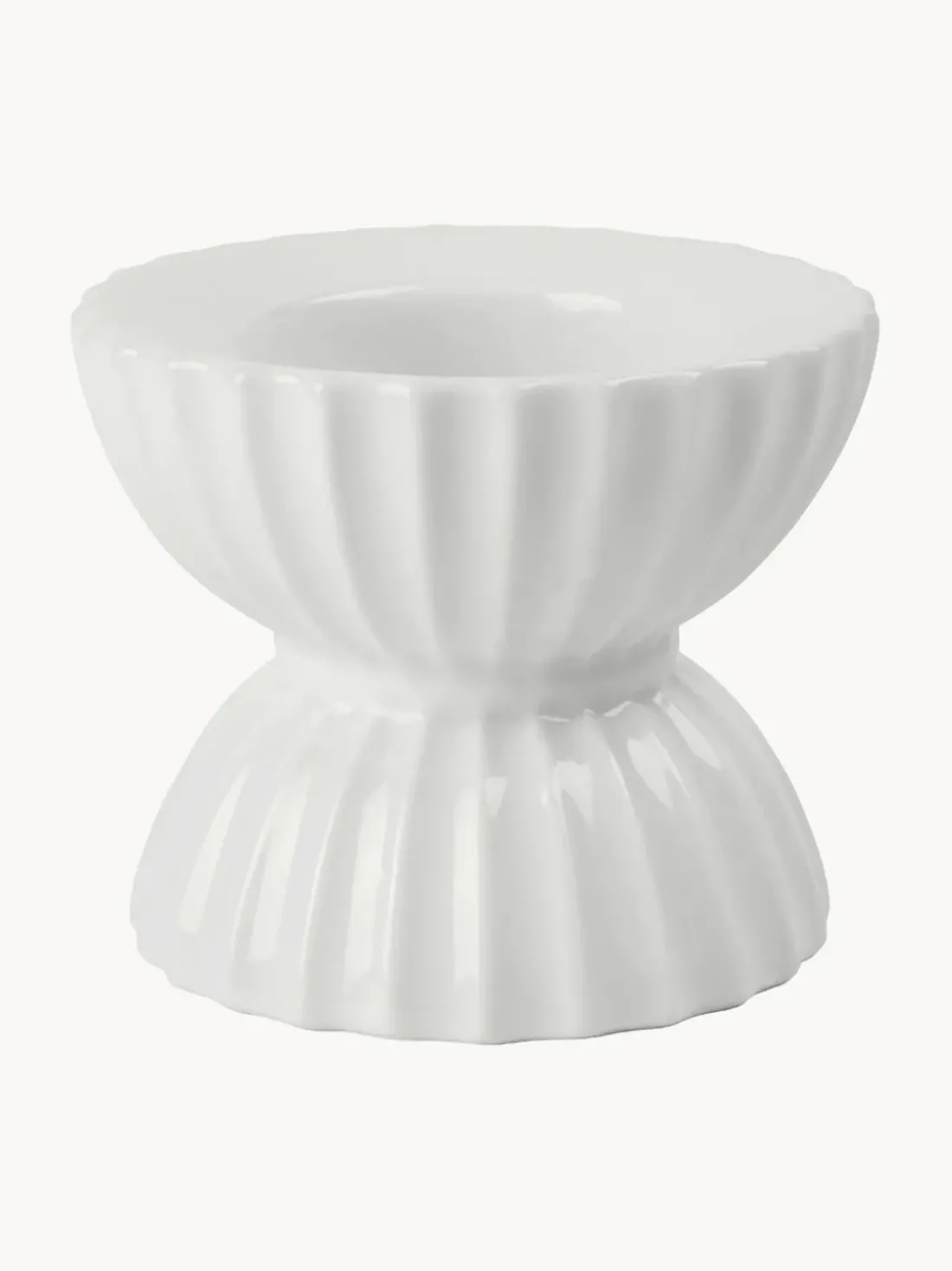 Portavelas de porcelana con relieves Tura
