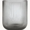 Portavelas de vidrio con relieves Ven, 16 cm