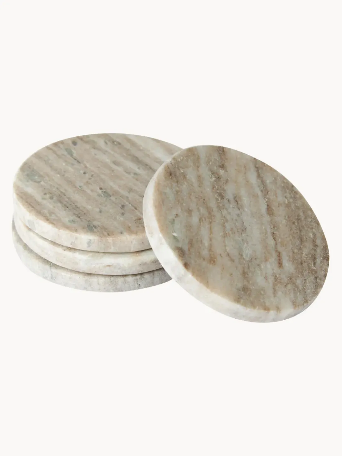 Posavasos de mármol travertino Callum, 4 uds.