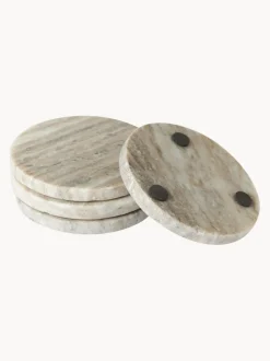 Posavasos de mármol travertino Callum, 4 uds.