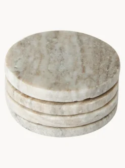 Posavasos de mármol travertino Callum, 4 uds.