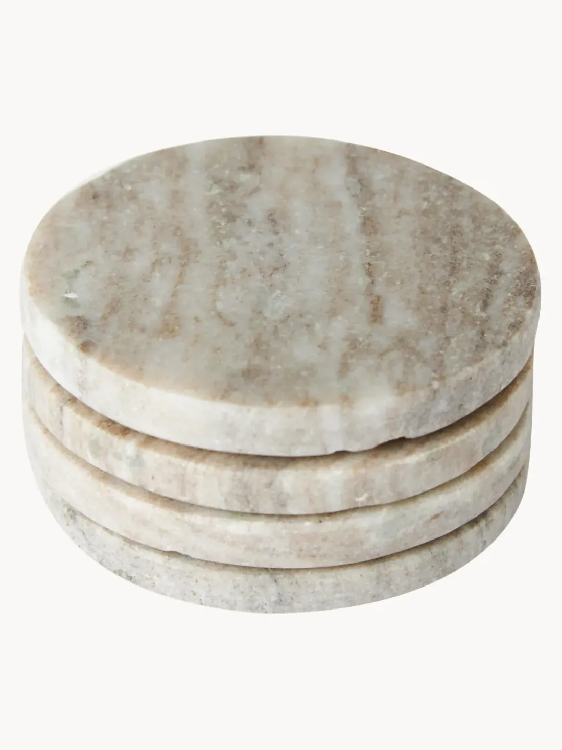 Posavasos de mármol travertino Callum, 4 uds.