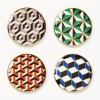 Posavasos de porcelana con acabado dorado Versailles, 4 uds.