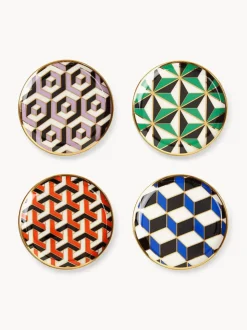 Posavasos de porcelana con acabado dorado Versailles, 4 uds.