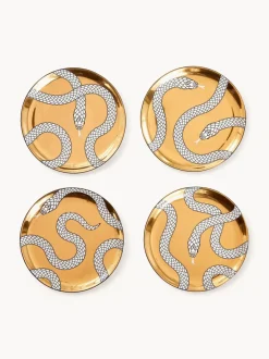 Posavasos de porcelana Eden con oro, 4 uds.