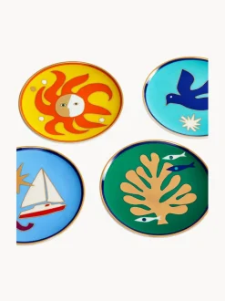 Posavasos de porcelana Playa, 4 uds.