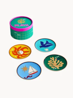 Posavasos de porcelana Playa, 4 uds.