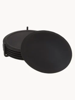 Posavasos de silicona con soporte Plain, 6 uds.