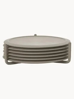 Posavasos de silicona con soporte Plain, 6 uds.