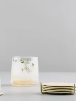 Posavasos de silicona con soporte Plain, 6 uds.