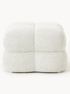 Puf en tejido bouclé Ellie