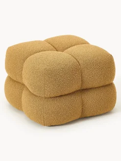 Puf en tejido bouclé Ellie