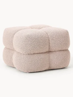 Puf en tejido bouclé Ellie