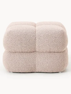 Puf en tejido bouclé Ellie