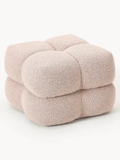 Puf en tejido bouclé Ellie