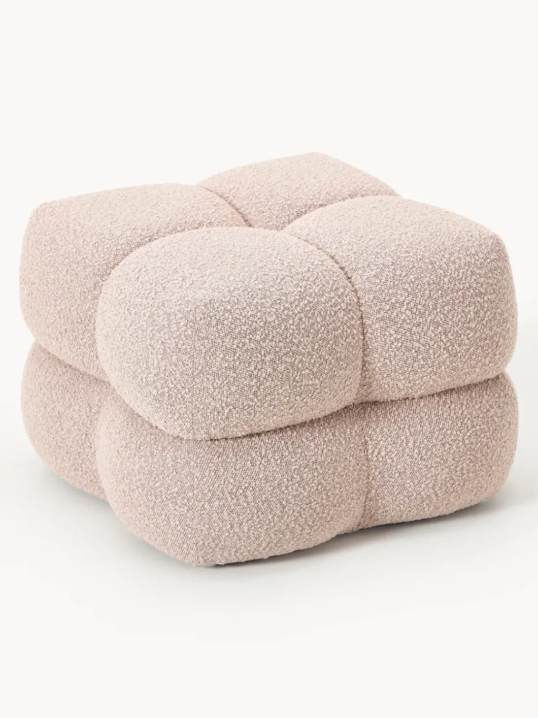 Puf en tejido bouclé Ellie