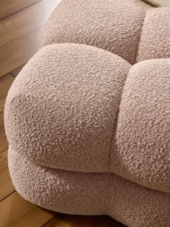 Puf en tejido bouclé Ellie