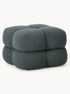 Puf en tejido bouclé Ellie