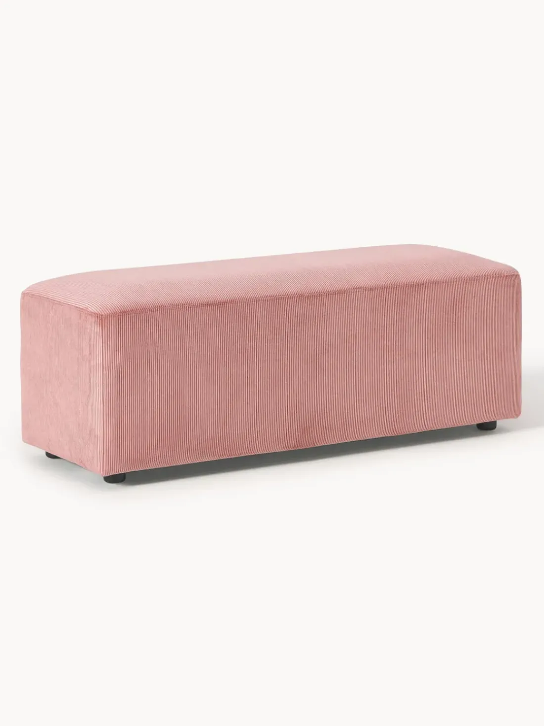Puf reposapiés de pana grande Melva, 116 x 42 cm