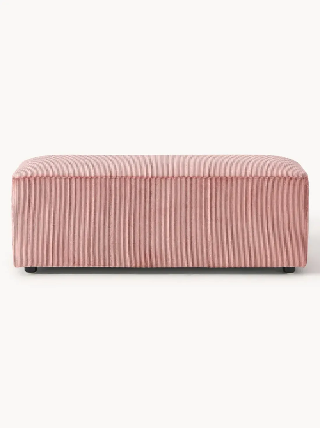 Puf reposapiés de pana grande Melva, 116 x 42 cm