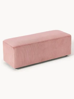 Puf reposapiés de pana grande Melva, 116 x 42 cm