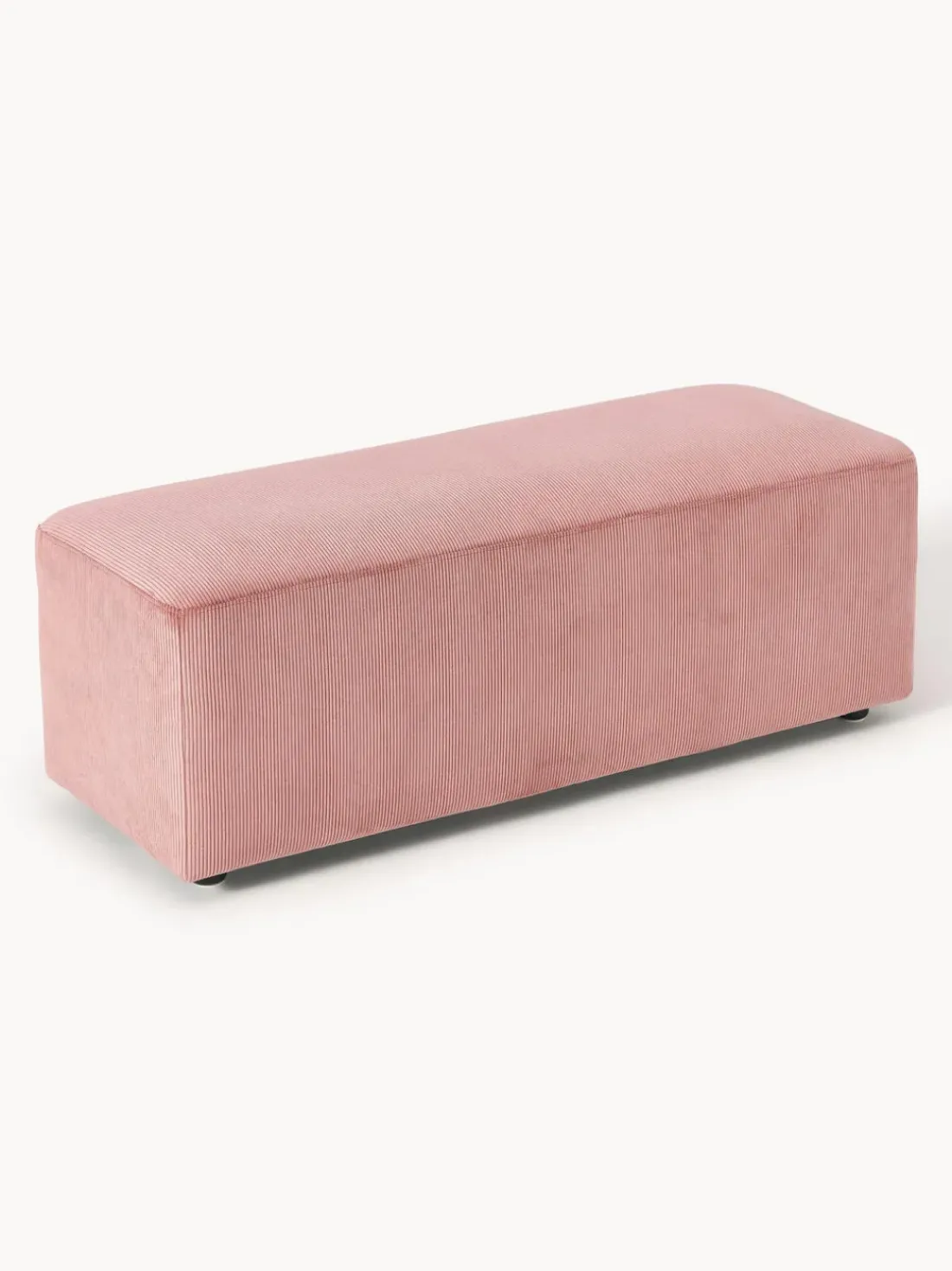Puf reposapiés de pana grande Melva, 116 x 42 cm