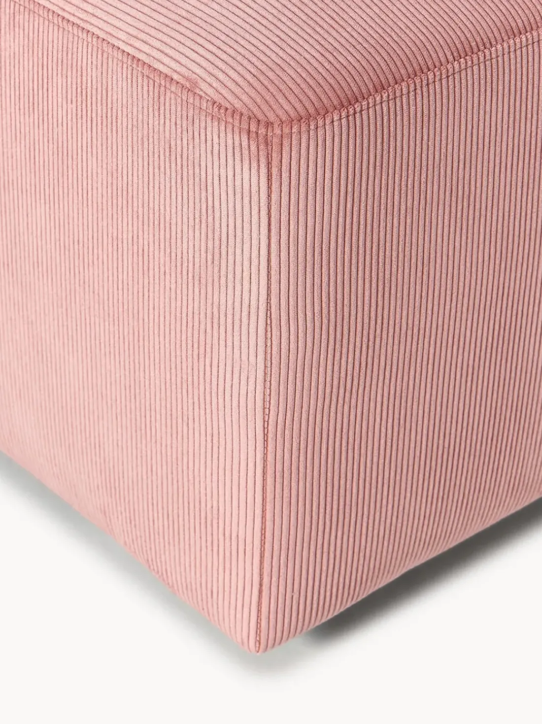 Puf reposapiés de pana grande Melva, 116 x 42 cm