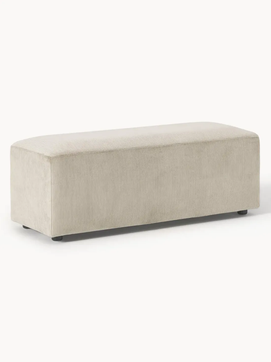 Puf reposapiés de pana grande Melva, 116 x 42 cm
