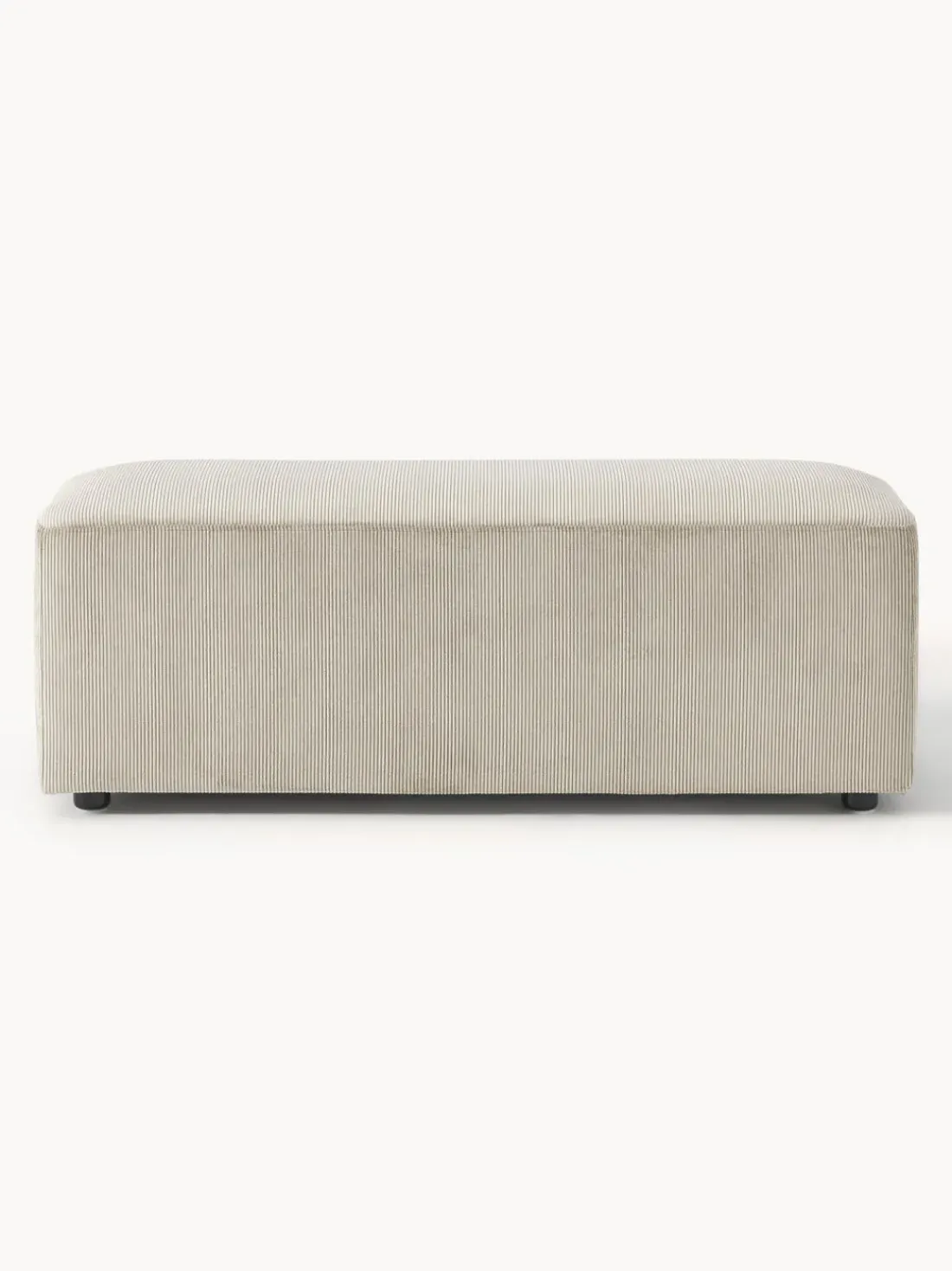 Puf reposapiés de pana grande Melva, 116 x 42 cm