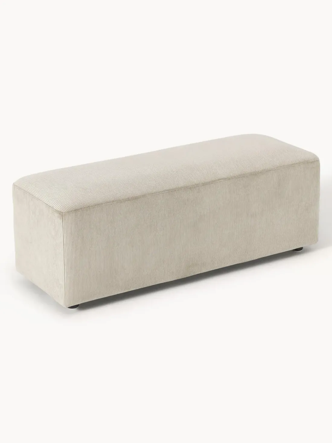 Puf reposapiés de pana grande Melva, 116 x 42 cm