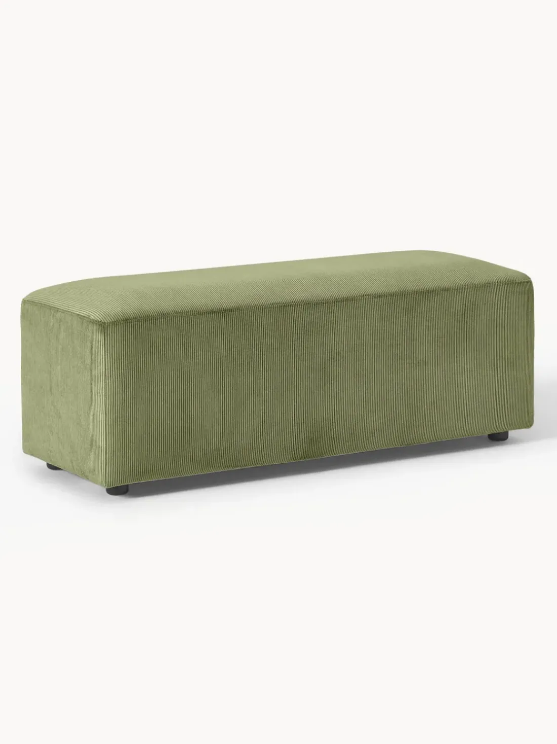 Puf reposapiés de pana grande Melva, 116 x 42 cm