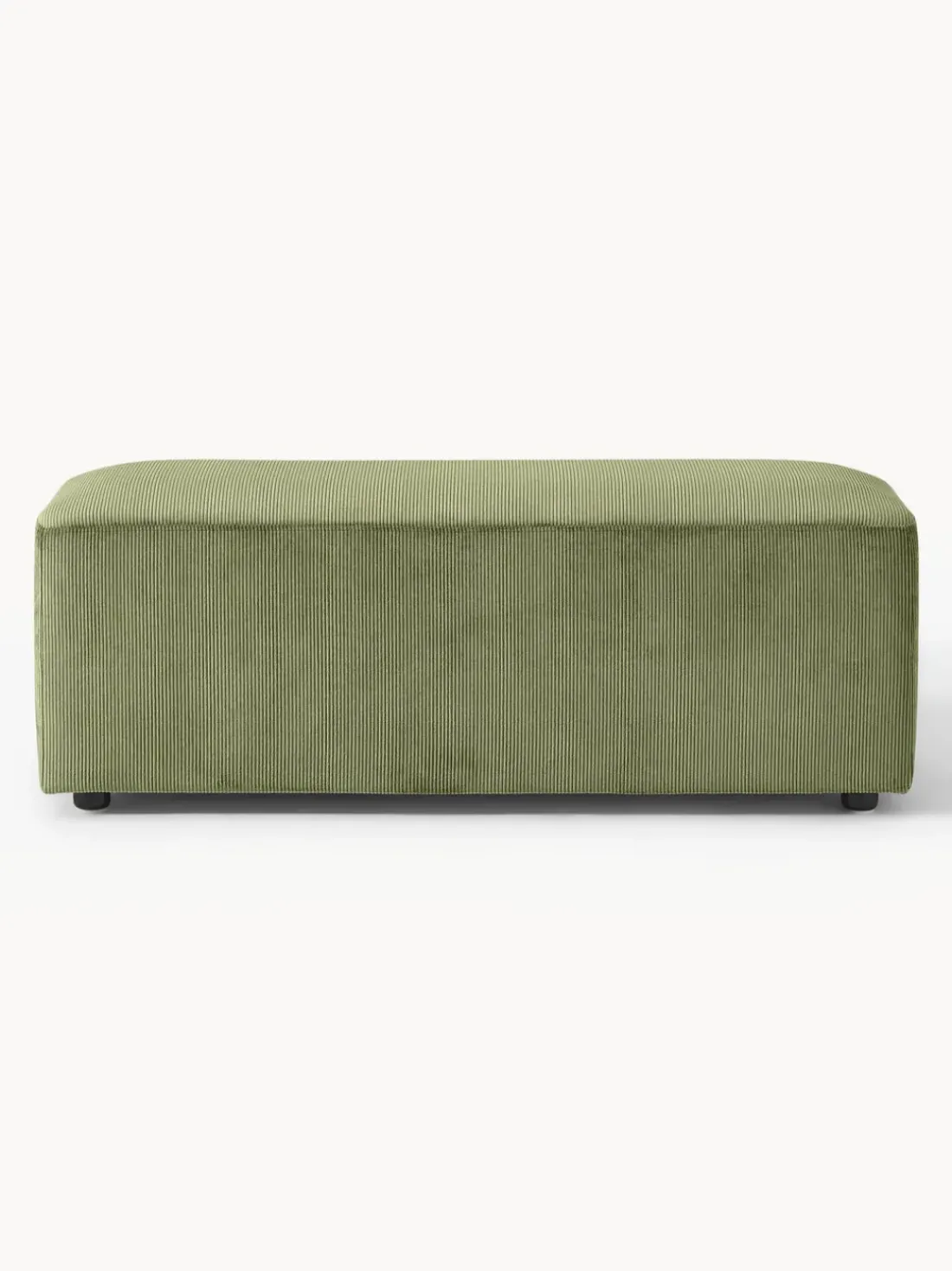 Puf reposapiés de pana grande Melva, 116 x 42 cm