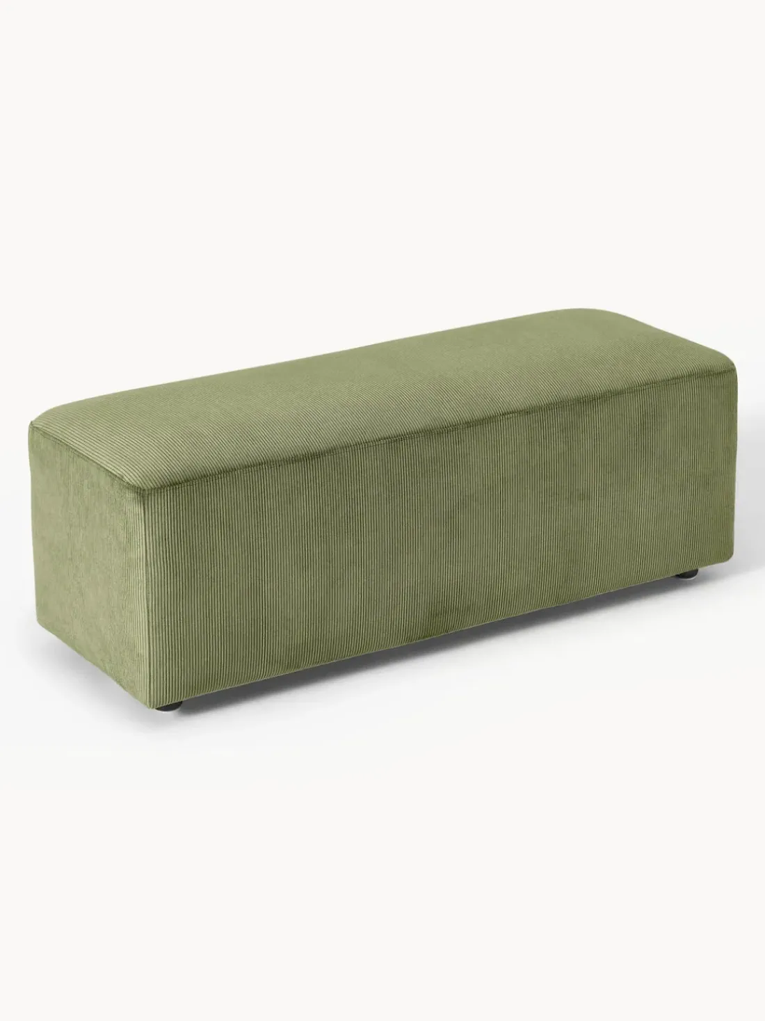 Puf reposapiés de pana grande Melva, 116 x 42 cm
