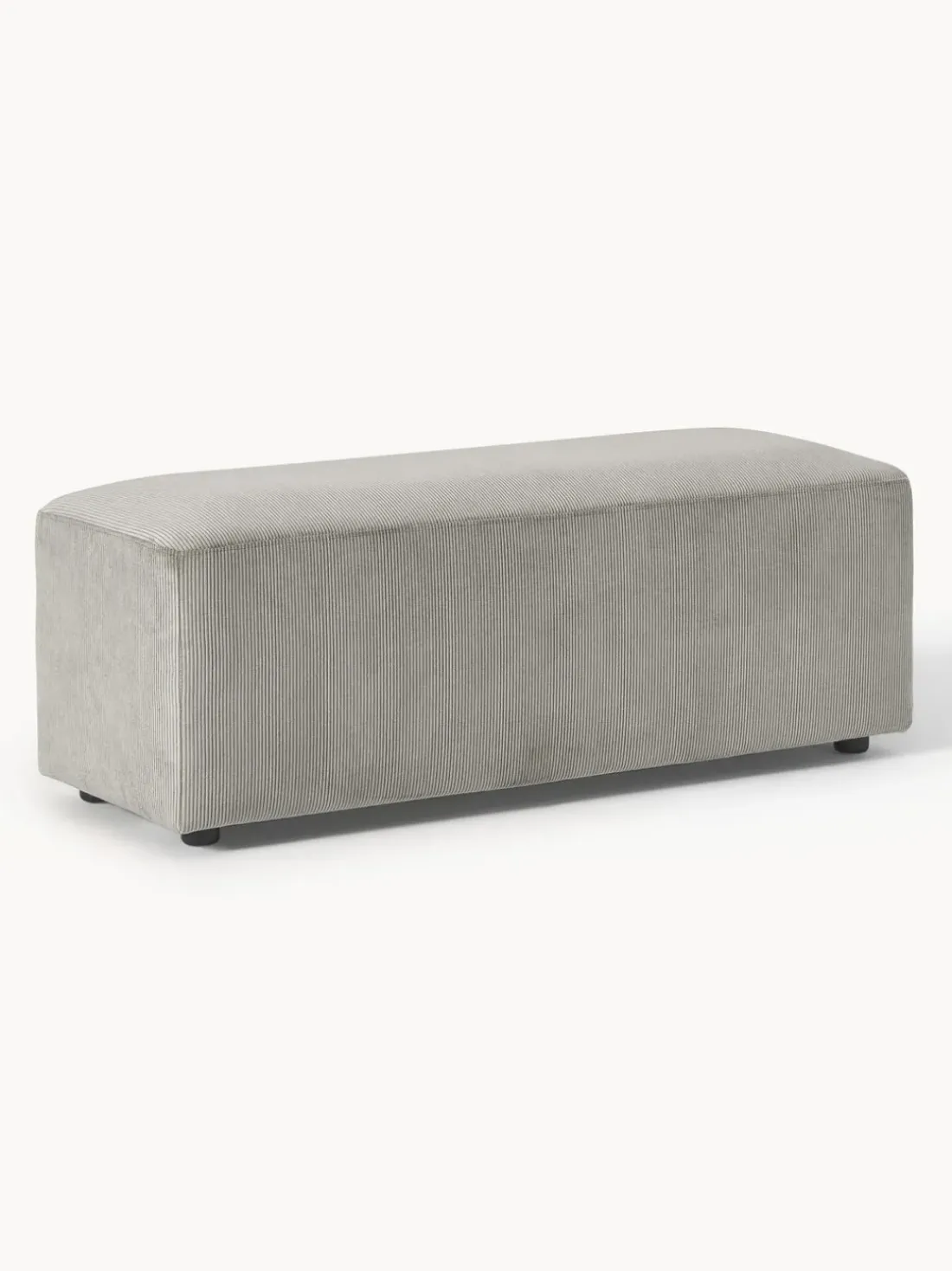 Puf reposapiés de pana grande Melva, 116 x 42 cm