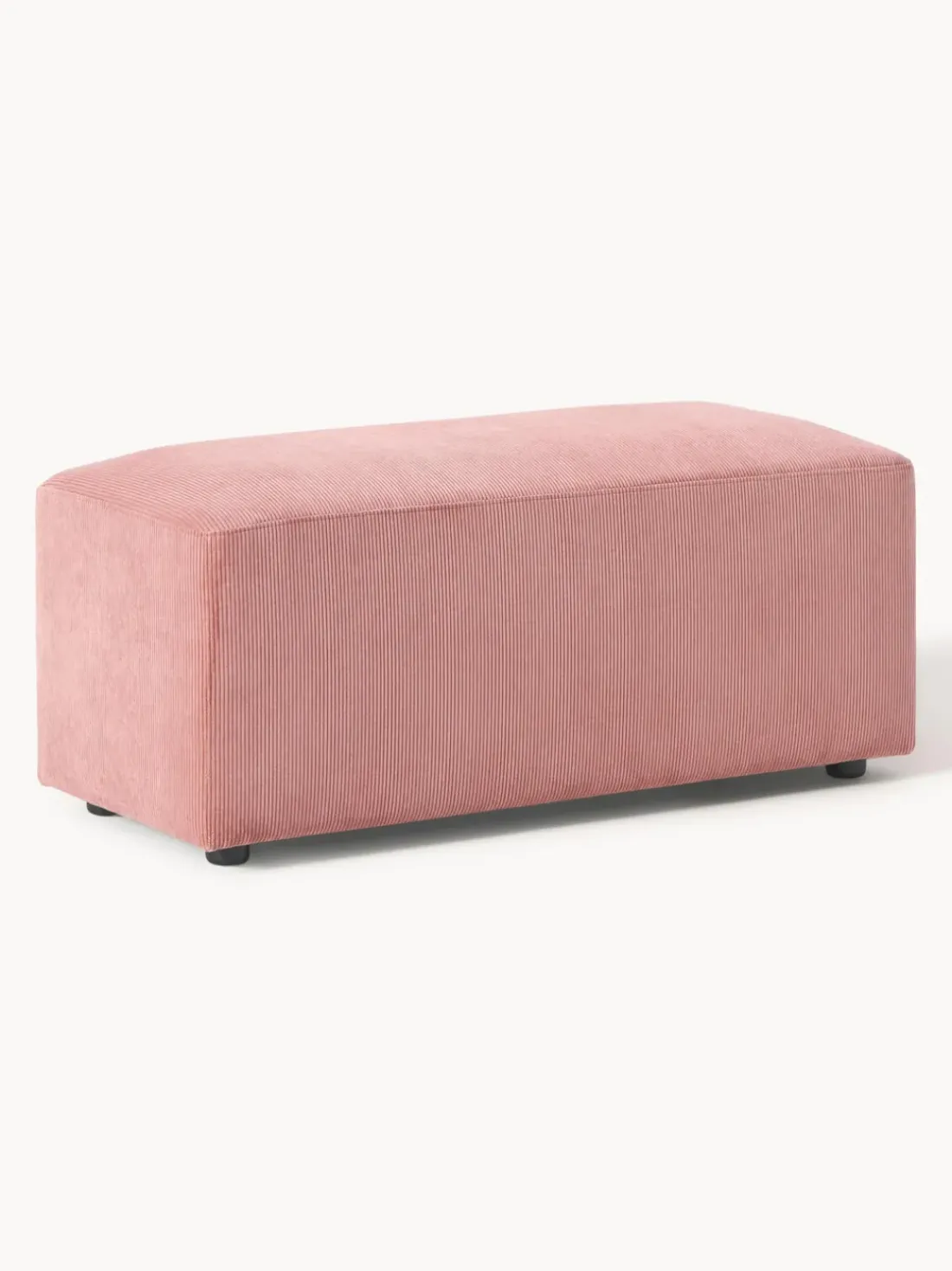 Puf reposapiés de pana Melva, An 99 x F 42 cm