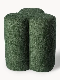 Puf reposapiés en tejido bouclé Clover